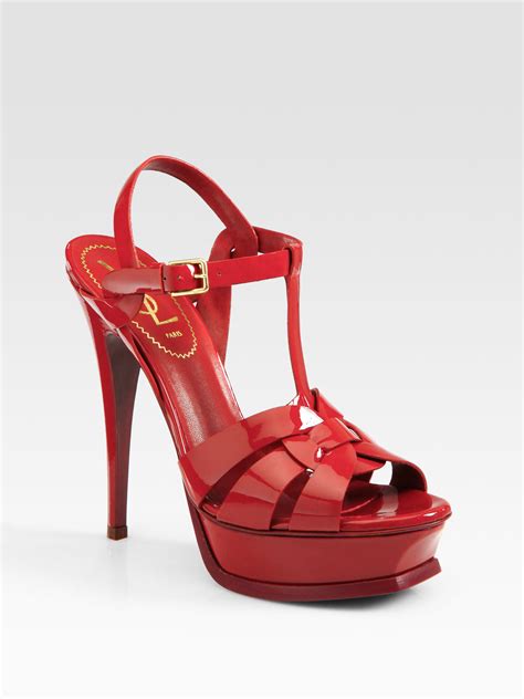 red ysl heels|ysl platform heels.